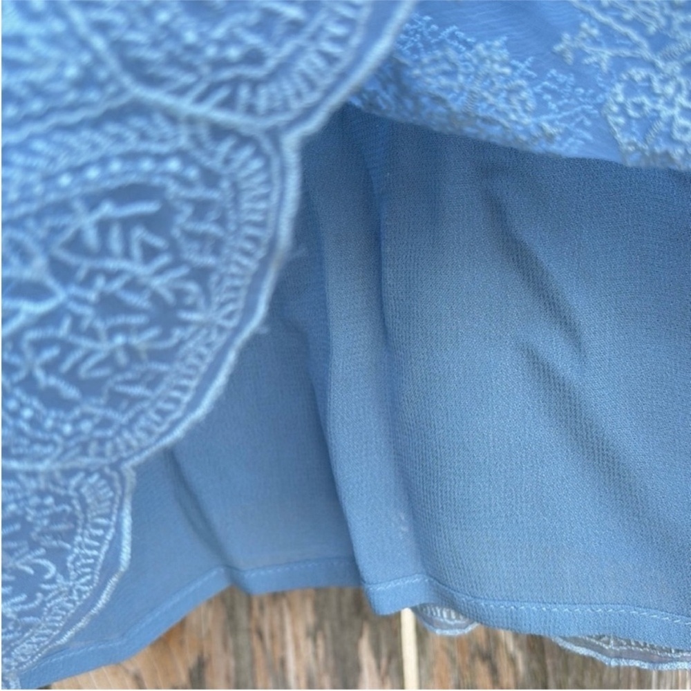 EUC Sundance Twilight Embroidered Chiffon Shift Dress Size Large - Picture 8 of 8